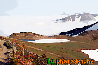 Fog Hovering over Mountains painting