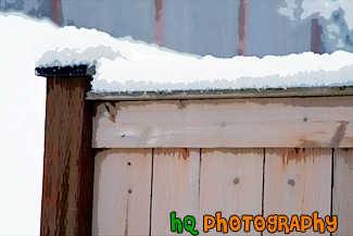 Snow Falling on Fence painting