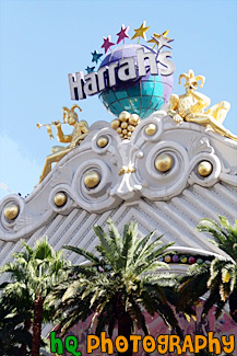 Harrah's Hotel Sign in Daytime painting