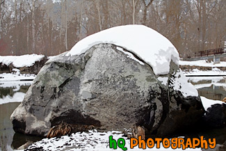 Snow on top of Big Rock painting