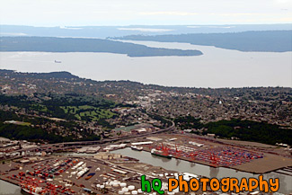 Aerial View of Puget Sound painting