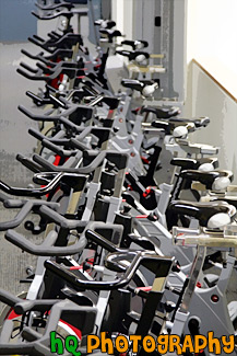 Line of Spin Bikes painting