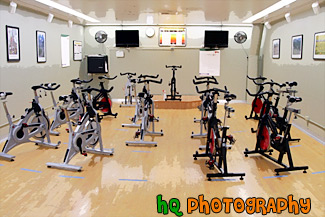 Spin Bikes in Spinning Room painting