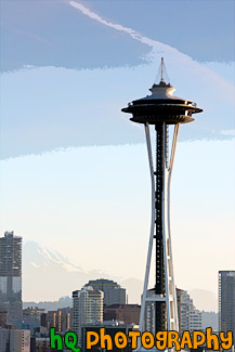 Space Needle & Mt. Rainier painting