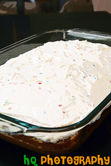 Rainbow Chip Cake in Dish painting