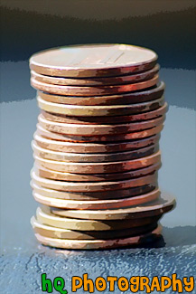 Stack of Pennies painting