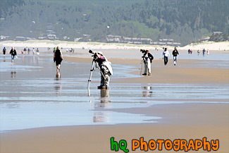 Photographers on Beach painting