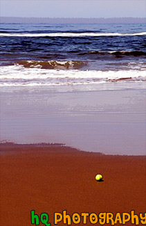 Tennis Ball on Beach painting