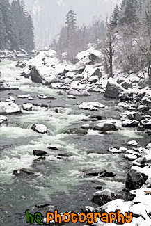 River Flowing Through Snow painting