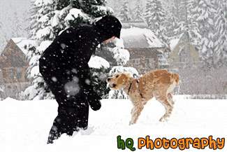 Playing in the Snow painting