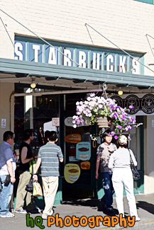 Outside of the Original Starbucks in Seattle painting