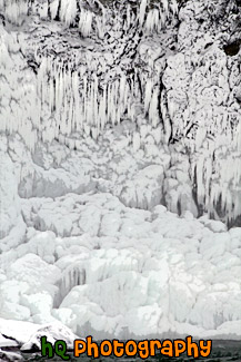 Icicles on Wall of Snoqualmie Falls painting