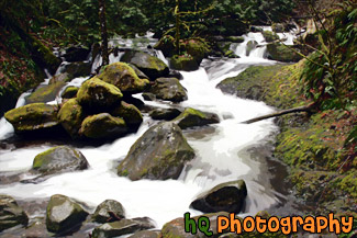 Multnomah Creek & Rocks painting