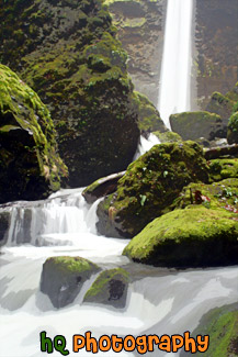 Elowah Falls & Rocks painting