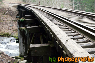 Railroad Tracks Over Bridge painting