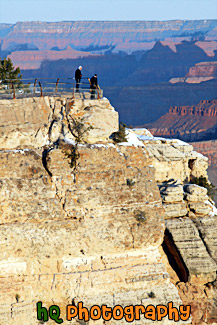 People Looking at View During Sunrise painting