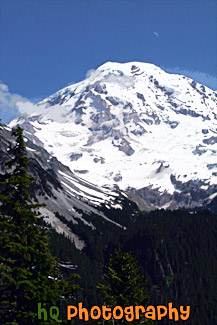 Mt. Rainier With Moon Faintly Above painting