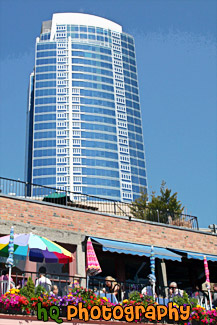 Seattle Building & Restaurant Patio painting
