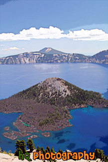 Wizard Island in Crater Lake painting