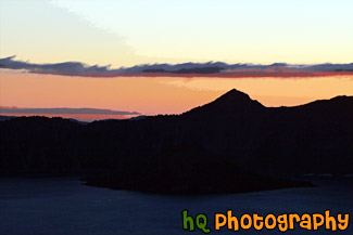 Crater Lake Sunset Silhouette painting