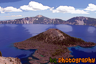 Crater Lake & Wizard Island painting