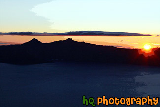 Crater Lake Sunset painting