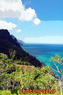 Na Pali Coast From Kalalau Trail painting