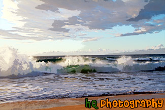 Waves Crashing on Polihale Beach painting