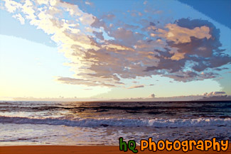 Clouds and Waves at Polihale State Park painting