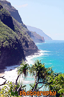 Na Pali Coast on Kalalau Trail painting