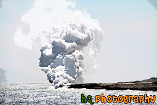 Lava Entering Ocean painting