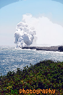 Lava Steam, Pacific Ocean painting