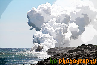 Lava Steam from Ocean painting