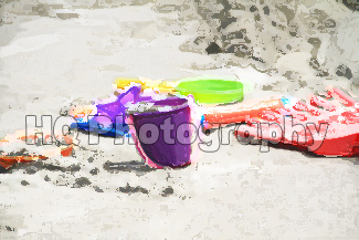 Beach Toys on the Sand painting