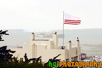 Alcatraz & Flag painting