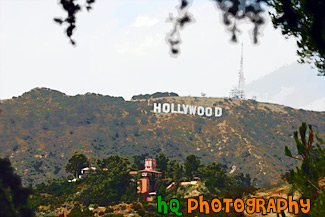 Hollywood Sign on Hill painting