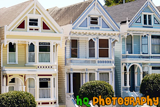 3 Homes of Postcard Row (Alamo Square) painting