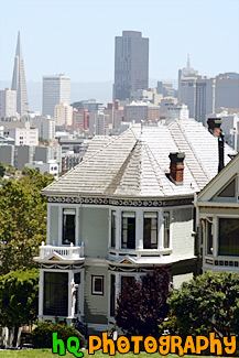 San Francisco Victorian House at Alamo Square painting