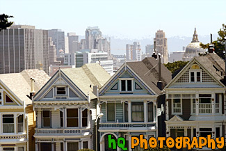 Famous Alamo Square in San Francisco painting