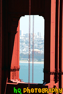 A Close Up Looking Through Golden Gate Bridge painting