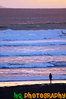 Seaside, Oregon Waves & Sunset painting