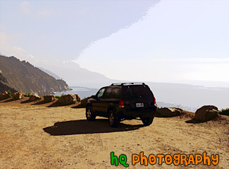 Ford Escape on Dirt Road Ocean View painting