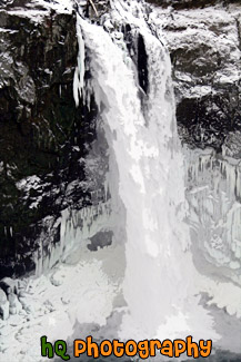 Frozen Snoqualmie Falls painting