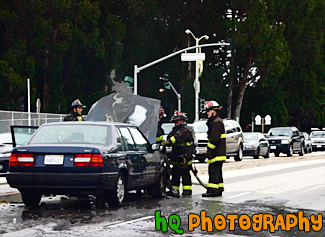 Firefighters & Car Fire painting