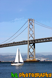 Bay Bridge & Sailboat painting