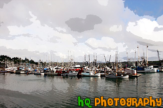 Sailboats of Newport, Oregon painting