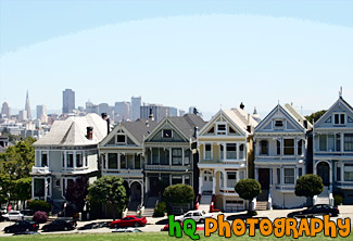 Alamo Park Victorian Houses painting