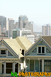 Alamo Square Homes Close Up painting