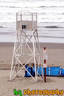 Lifeguard Chair on Beach painting