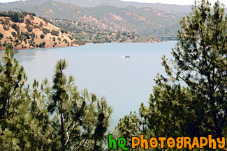 Boat in Don Pedro Reservoir painting